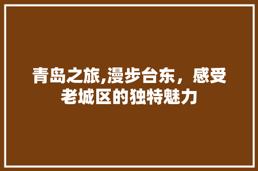 青岛之旅,漫步台东，感受老城区的独特魅力