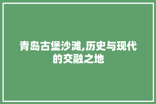 青岛古堡沙滩,历史与现代的交融之地