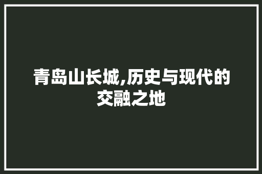 青岛山长城,历史与现代的交融之地