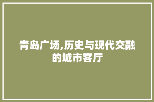 青岛广场,历史与现代交融的城市客厅