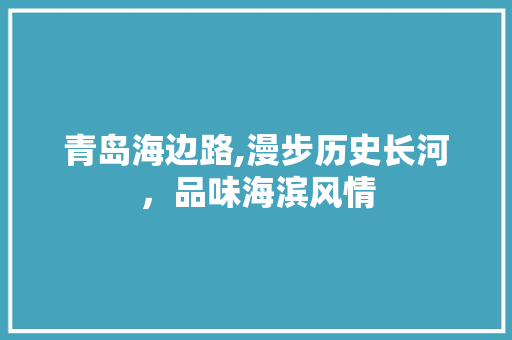 青岛海边路,漫步历史长河，品味海滨风情