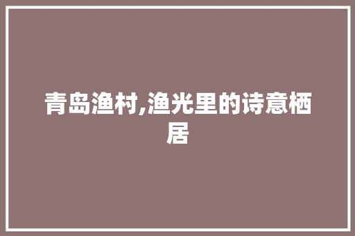 青岛渔村,渔光里的诗意栖居