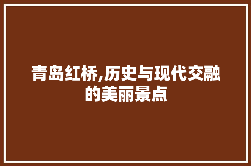 青岛红桥,历史与现代交融的美丽景点