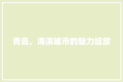 青岛，海滨城市的魅力绽放