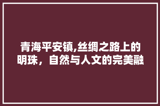 青海平安镇,丝绸之路上的明珠，自然与人文的完美融合