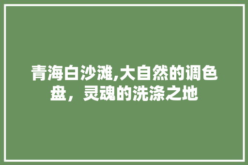 青海白沙滩,大自然的调色盘，灵魂的洗涤之地