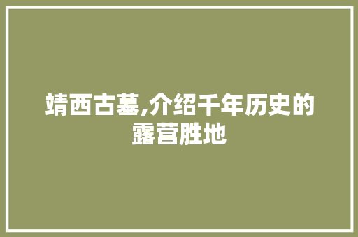 靖西古墓,介绍千年历史的露营胜地