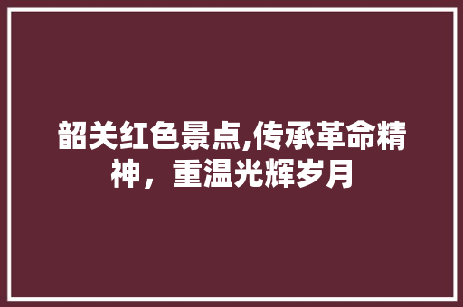 韶关红色景点,传承革命精神，重温光辉岁月