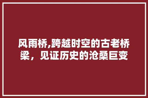 风雨桥,跨越时空的古老桥梁，见证历史的沧桑巨变