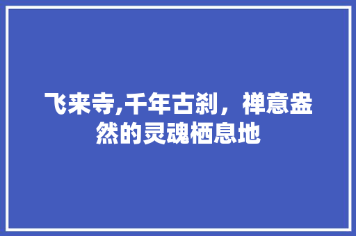 飞来寺,千年古刹，禅意盎然的灵魂栖息地