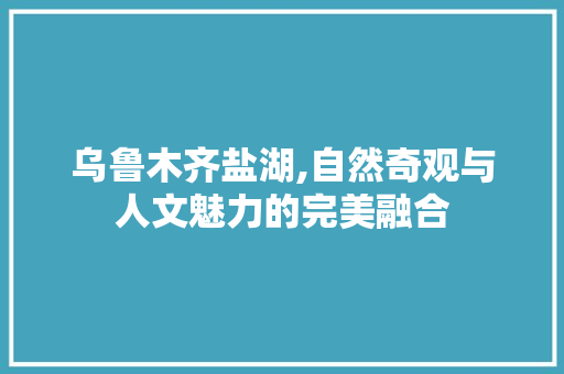 乌鲁木齐盐湖,自然奇观与人文魅力的完美融合