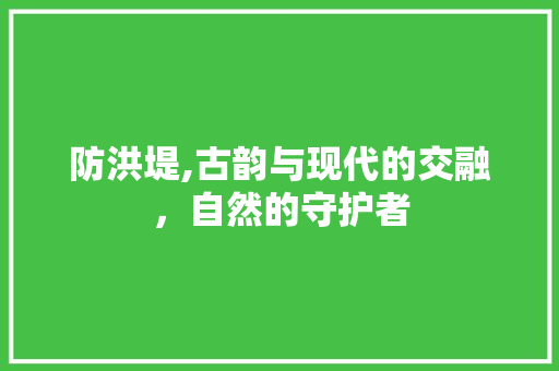 防洪堤,古韵与现代的交融，自然的守护者