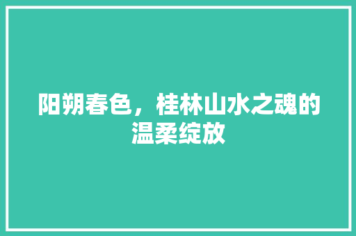 阳朔春色，桂林山水之魂的温柔绽放