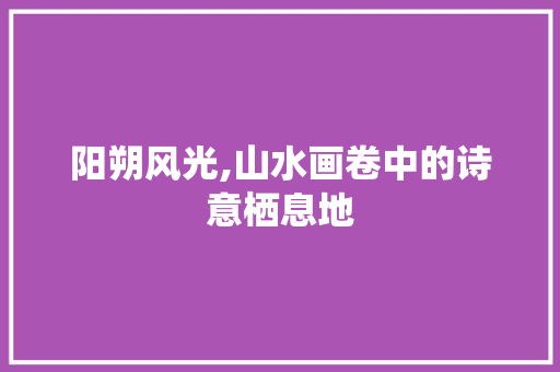 阳朔风光,山水画卷中的诗意栖息地