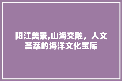 阳江美景,山海交融，人文荟萃的海洋文化宝库