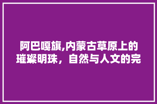 阿巴嘎旗,内蒙古草原上的璀璨明珠，自然与人文的完美融合