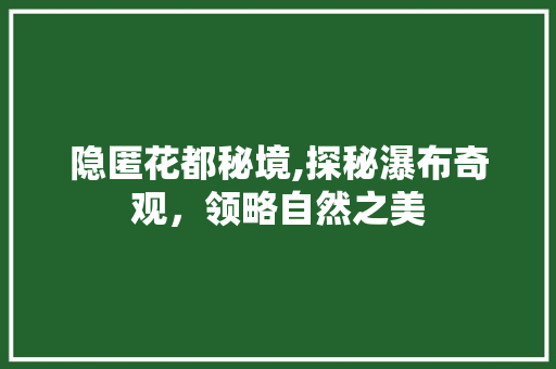 隐匿花都秘境,探秘瀑布奇观，领略自然之美