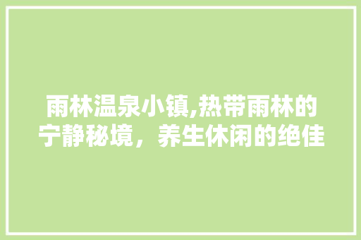 雨林温泉小镇,热带雨林的宁静秘境，养生休闲的绝佳之地