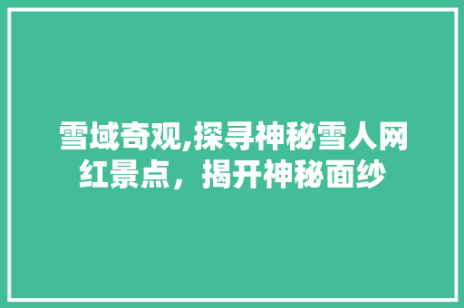 雪域奇观,探寻神秘雪人网红景点，揭开神秘面纱