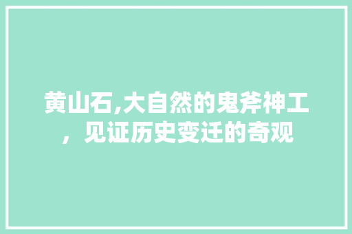 黄山石,大自然的鬼斧神工，见证历史变迁的奇观