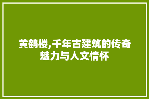 黄鹤楼,千年古建筑的传奇魅力与人文情怀