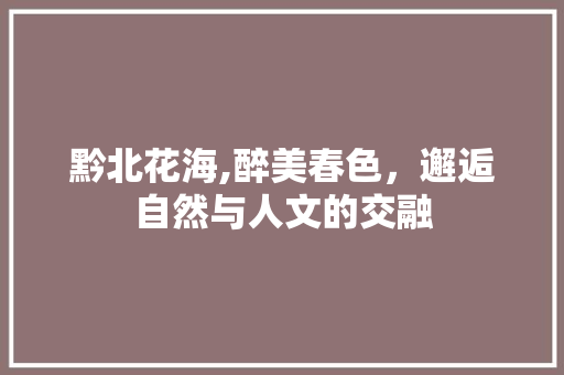 黔北花海,醉美春色，邂逅自然与人文的交融