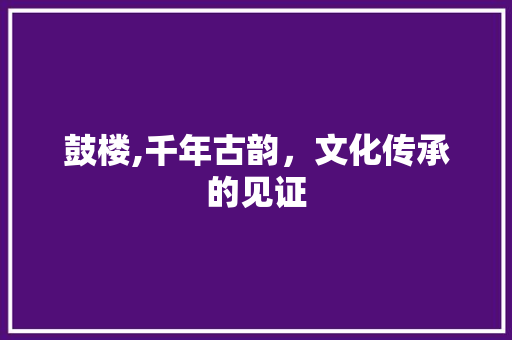 鼓楼,千年古韵，文化传承的见证