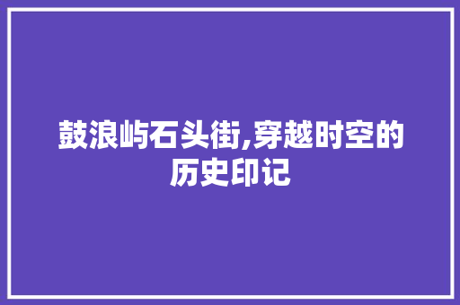 鼓浪屿石头街,穿越时空的历史印记  第1张