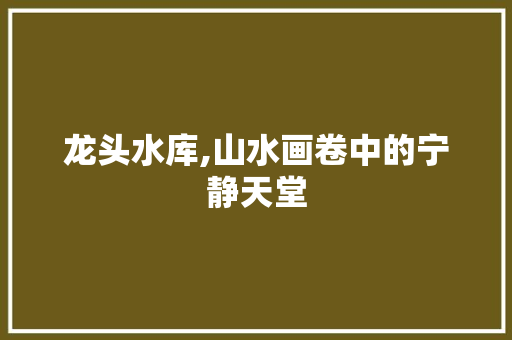 龙头水库,山水画卷中的宁静天堂