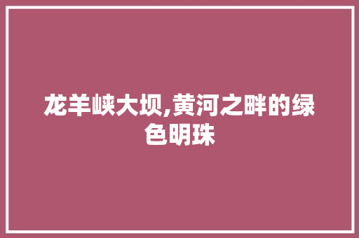 龙羊峡大坝,黄河之畔的绿色明珠