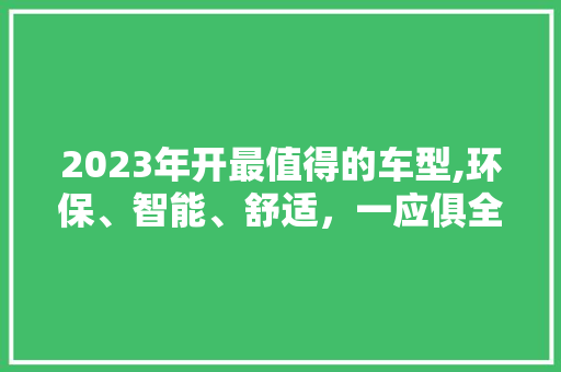 2023年开最值得的车型,环保、智能、舒适，一应俱全！