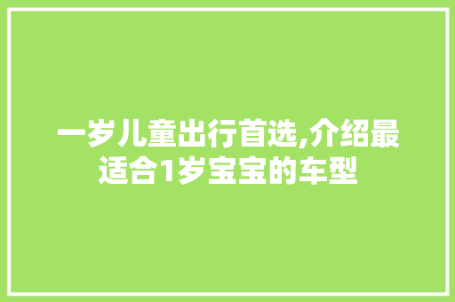 一岁儿童出行首选,介绍最适合1岁宝宝的车型