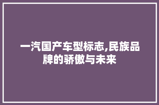 一汽国产车型标志,民族品牌的骄傲与未来