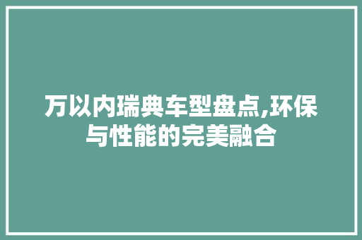 万以内瑞典车型盘点,环保与性能的完美融合