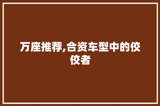 万座推荐,合资车型中的佼佼者