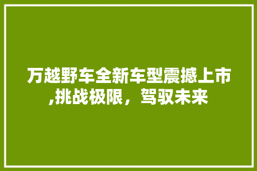 万越野车全新车型震撼上市,挑战极限，驾驭未来