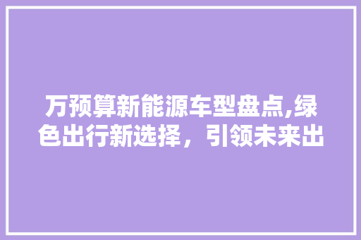 万预算新能源车型盘点,绿色出行新选择，引领未来出行潮流