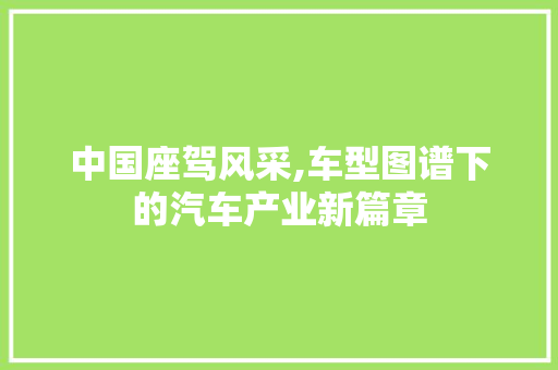 中国座驾风采,车型图谱下的汽车产业新篇章