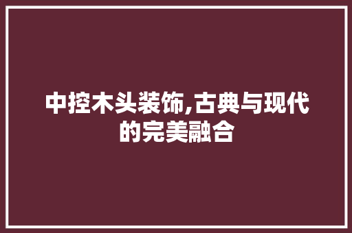 中控木头装饰,古典与现代的完美融合