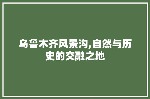 乌鲁木齐风景沟,自然与历史的交融之地