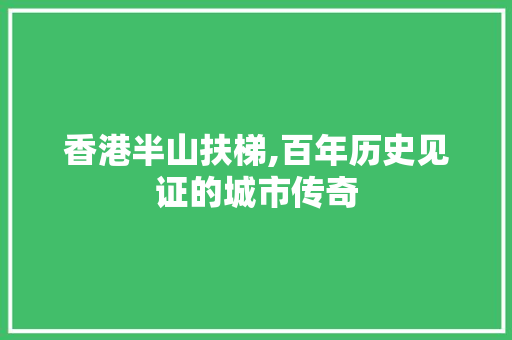 香港半山扶梯,百年历史见证的城市传奇