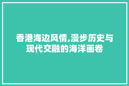 香港海边风情,漫步历史与现代交融的海洋画卷