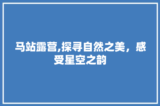 马站露营,探寻自然之美，感受星空之韵