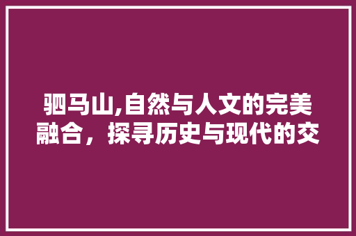 驷马山,自然与人文的完美融合，探寻历史与现代的交汇点