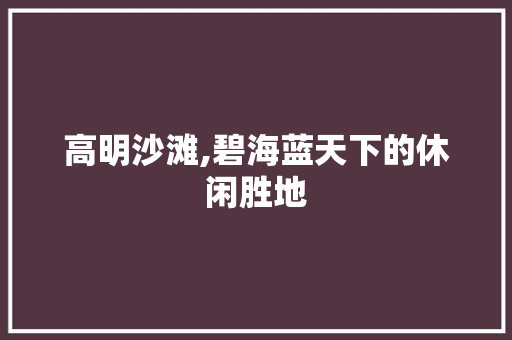 高明沙滩,碧海蓝天下的休闲胜地