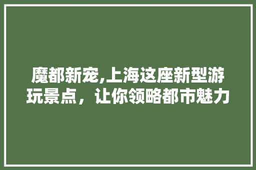 魔都新宠,上海这座新型游玩景点，让你领略都市魅力与自然风光的完美融合