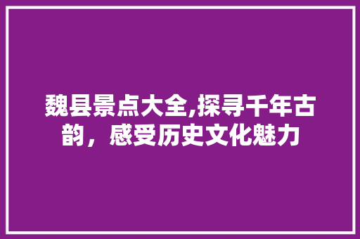 魏县景点大全,探寻千年古韵，感受历史文化魅力