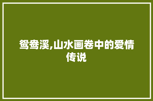 鸳鸯溪,山水画卷中的爱情传说