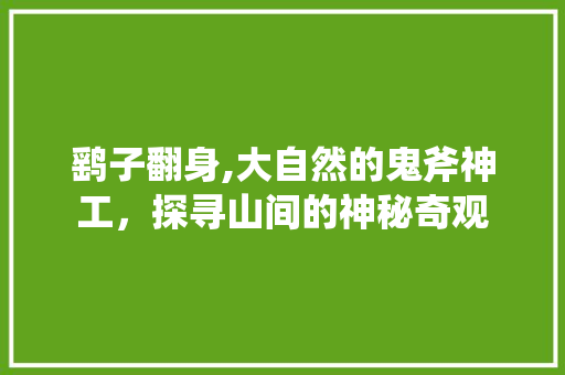 鹞子翻身,大自然的鬼斧神工，探寻山间的神秘奇观