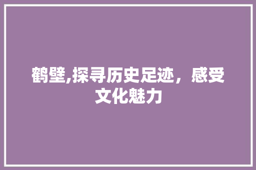 鹤壁,探寻历史足迹，感受文化魅力